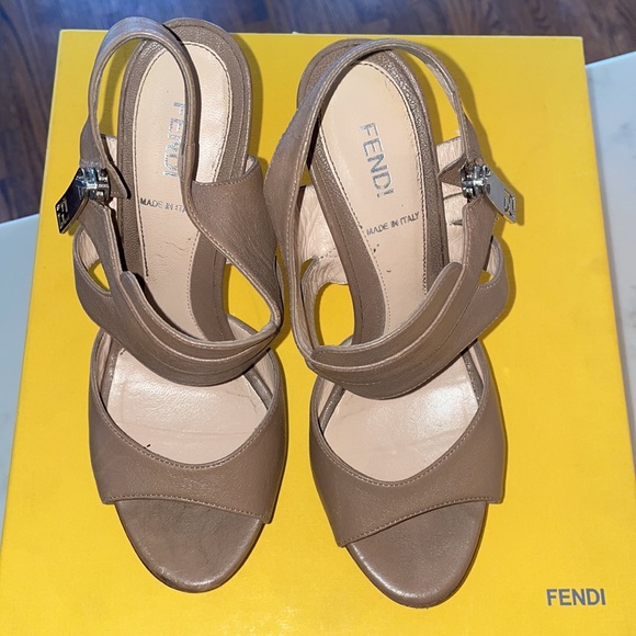 Fendi Sandalo Montone Semilucido Platform Sandals - Picture 2 of 8